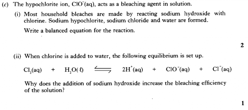 Past Paper Questions – Unit 3C2 – Redox Reactions – Higher Chemistry ...