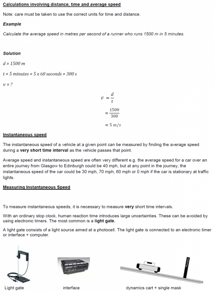 Kinematics & Forces (S3) S3 Physics Revision