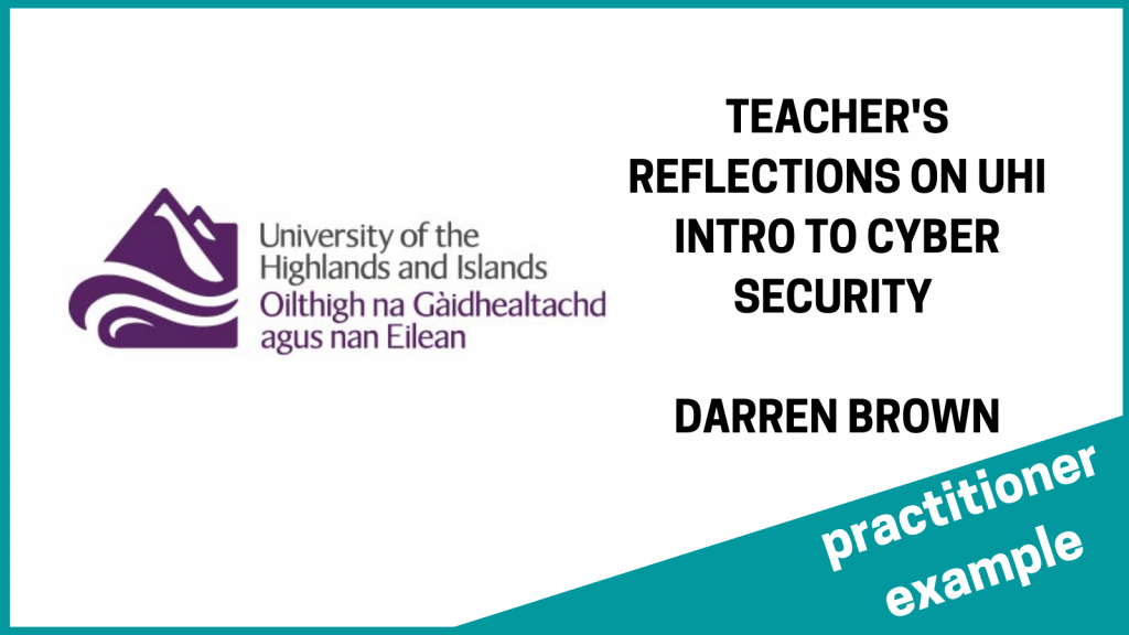 uhi cyber course reflections