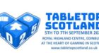 Tabletop scotland convention logo with the following information: 5th to 7th september at the royal highland centre