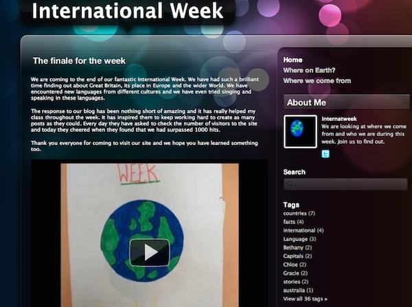 Screenshot of Blog for International Week