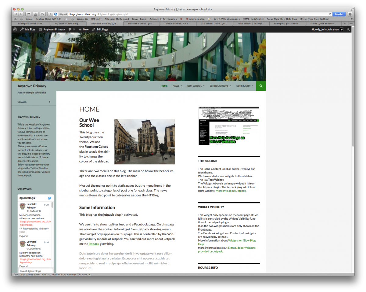 Screenshot of example School Website