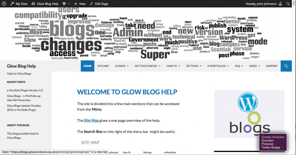 the 'Proper' view of the help blog.