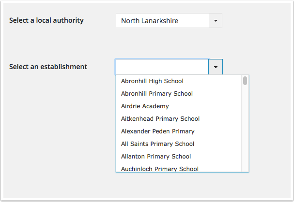 Screenshot adding curricular groups 2 establishments