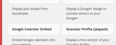 google calendar widget in widget list