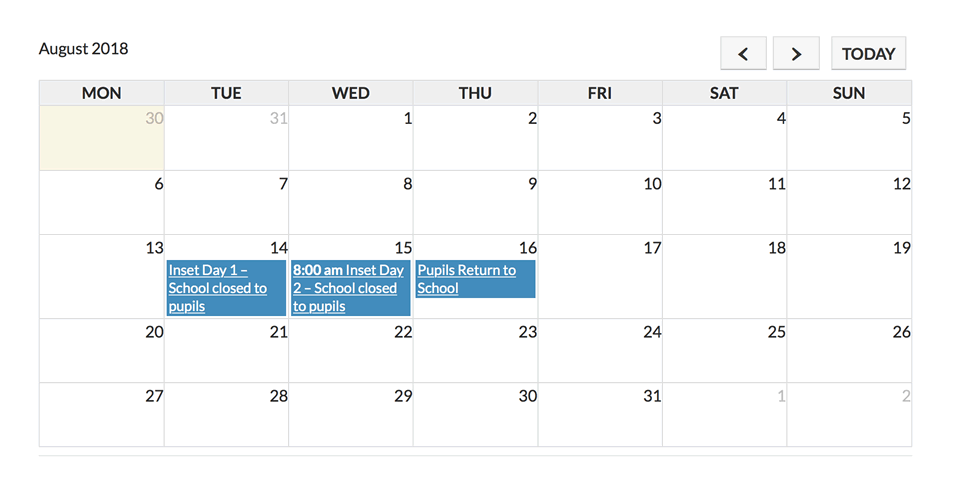Example Calendar 