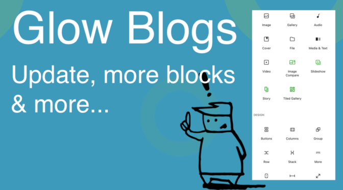 Glow Blogs Update, banner