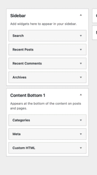 Animated gif of moving widgets in the wordpress dashboard.