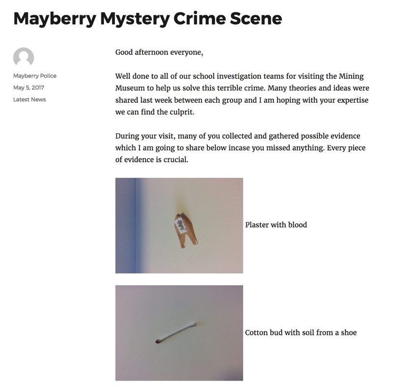 Mayberry Mystery Crime Scene