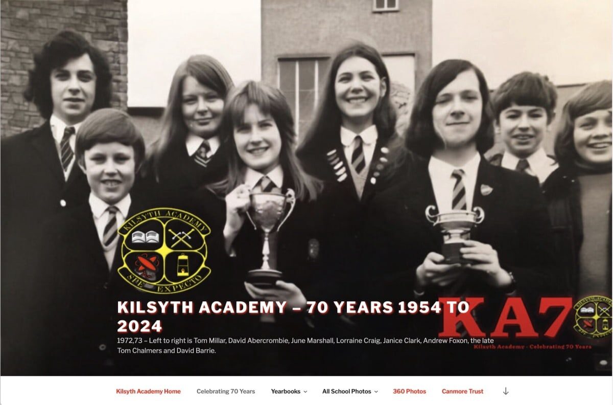 Screenshot of KILSYTH ACADEMY – 70 YEARS 1954 TO 2024 site