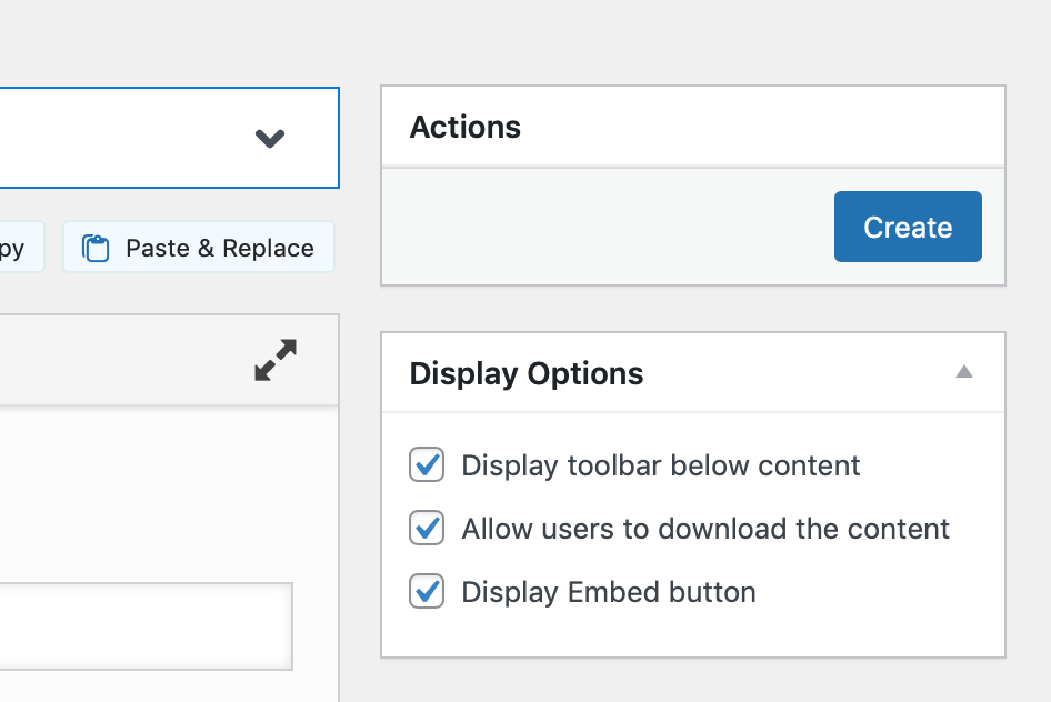 Create Button with options