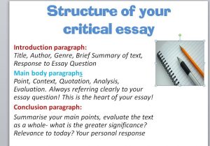 evaluation paragraph structure