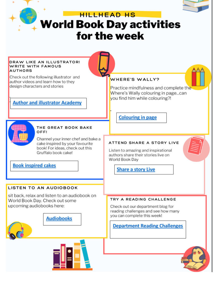World Book Day activities Hillhead High School English Department