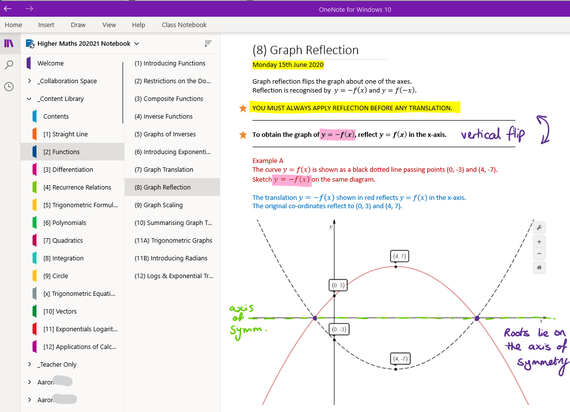 onenote class notebook canvas