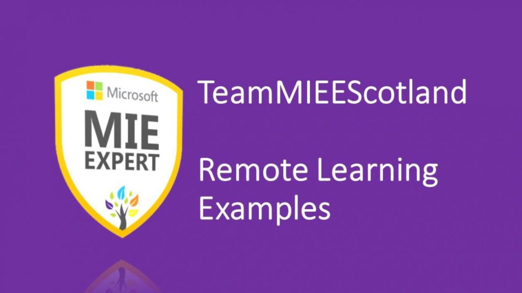 Team MIE Scotland - remote learning examples blog post header