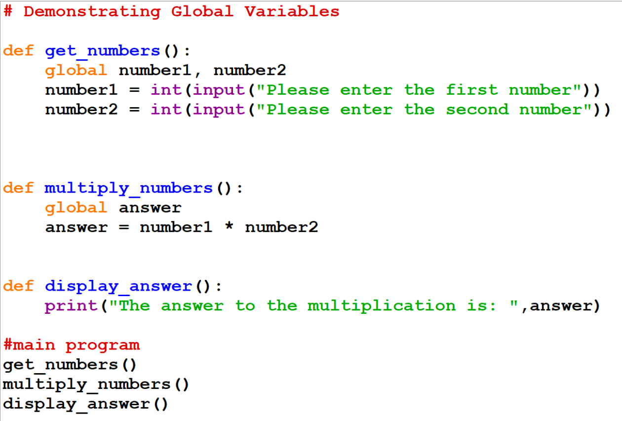 Scope of a Variable | Higher Computing Science