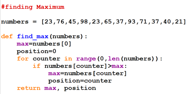 Finding Maximum and Minimum | Higher Computing Science