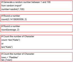 Predefined Code Meaning Pre-Defined Functions | N5 Computing Science
