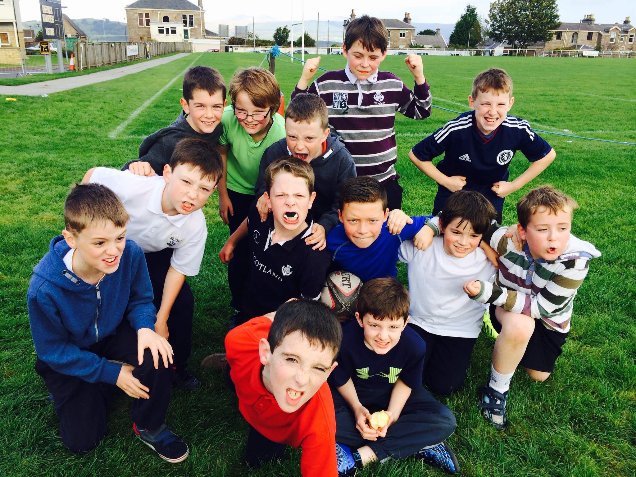 The boys showing off their Rugby faces!