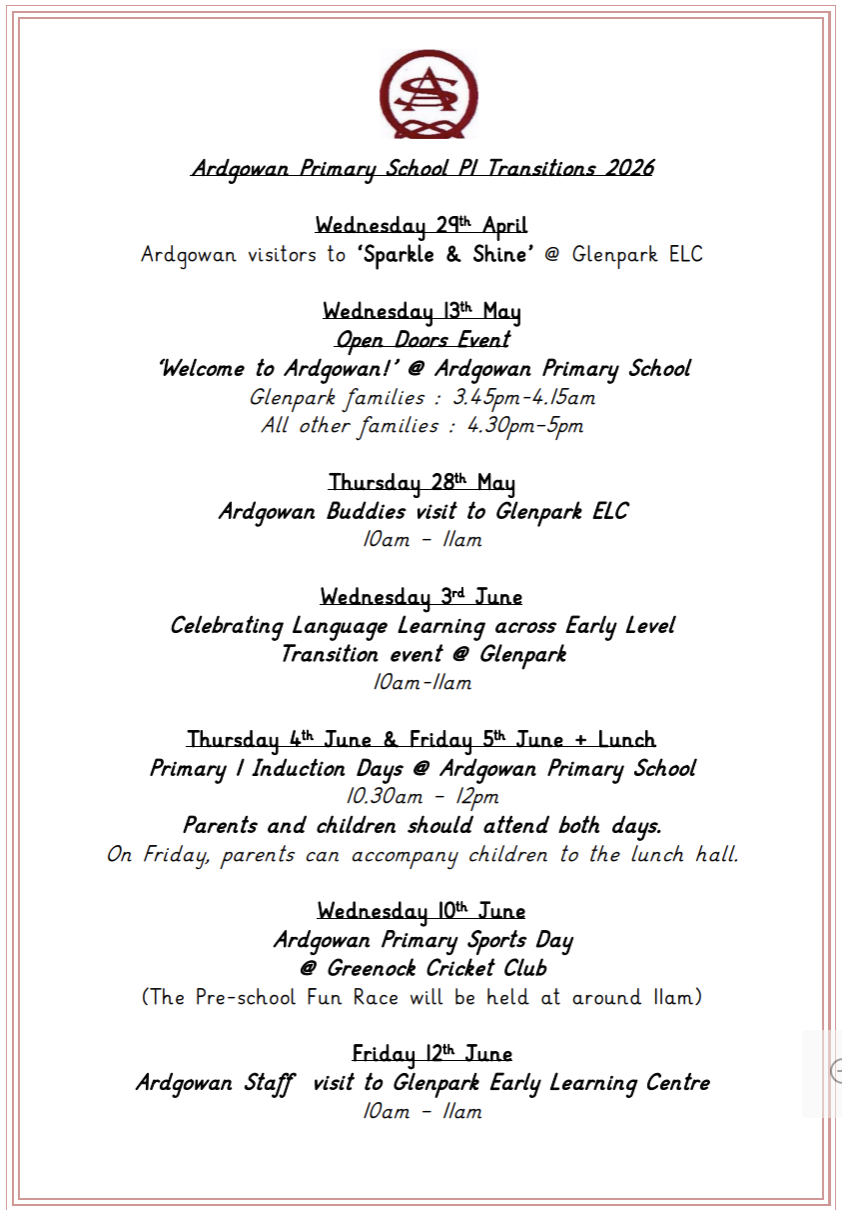 Transition dates