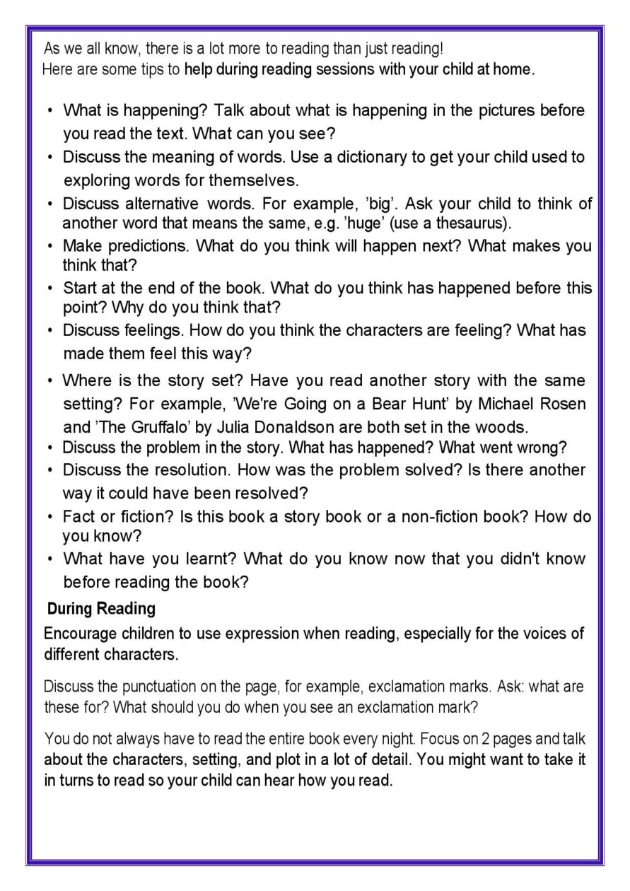 Reading Homework Top Tips | Moorpark Primary