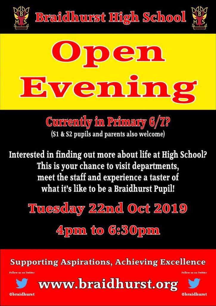 OPEN EVENING 2019 | Braidhurst High School