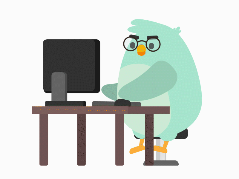 animal owl types onto computer keyboard