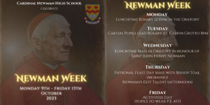 Cardinal Newman High School, Bellshill, North Lanarkshire, Newman Week 2023 Poster