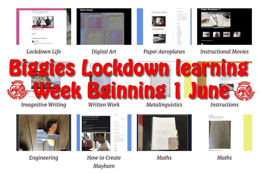 Home Learning for week beginning 1 June