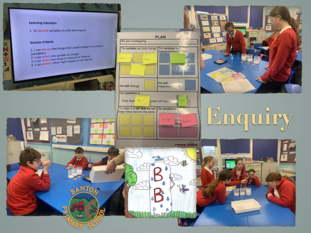 Montage of children working on enquiry.