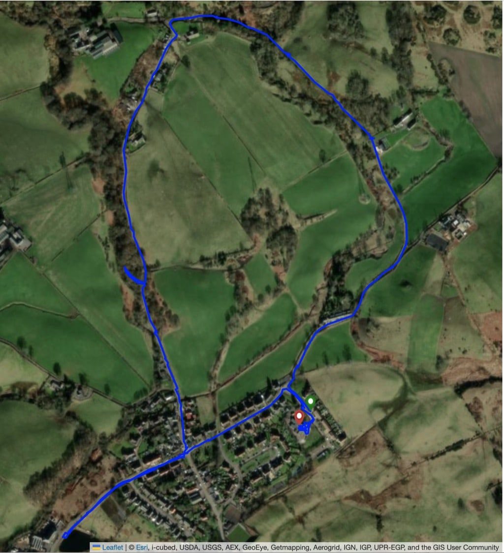 A satellite map of our walk.