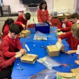 A group of children working in the makerspace
