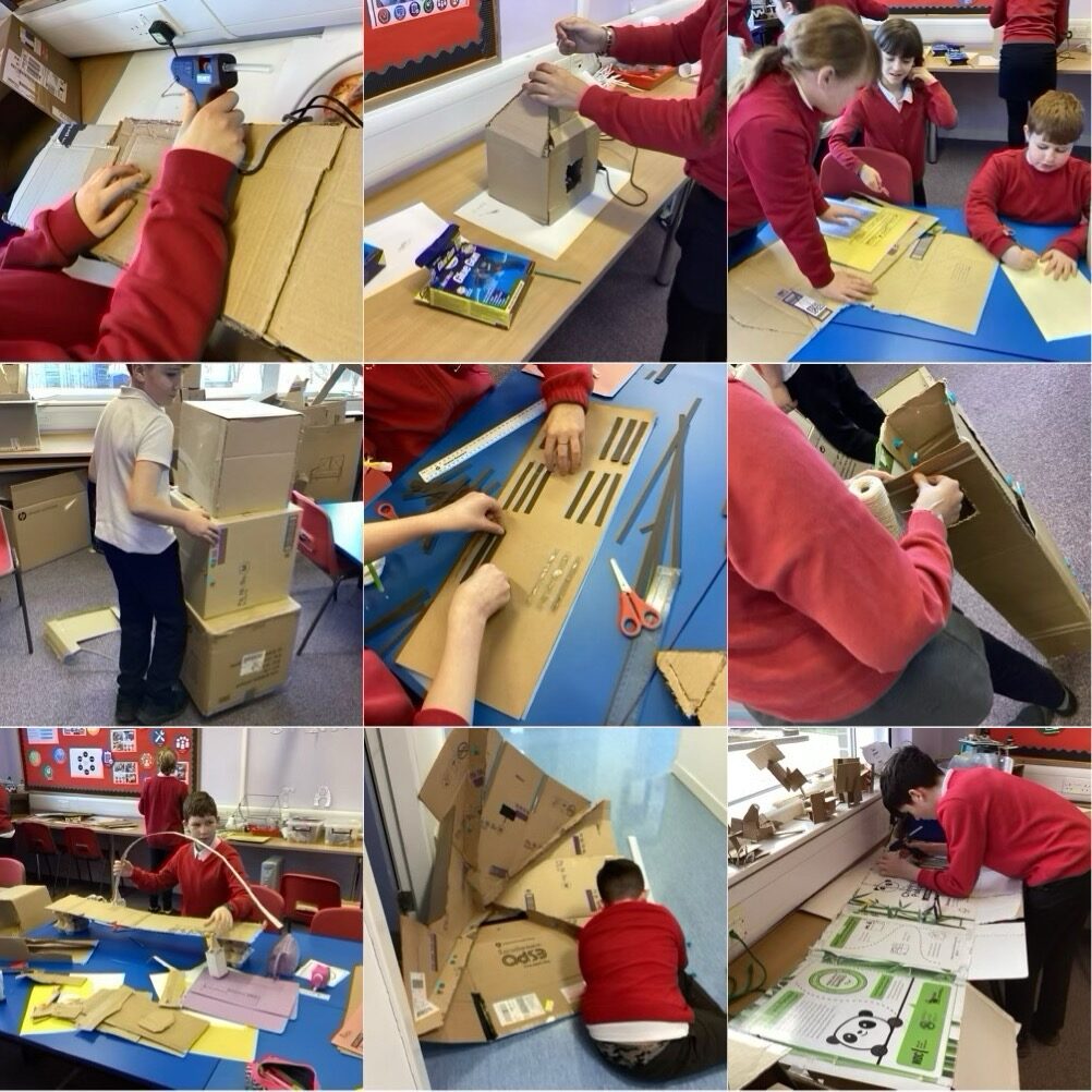 Montage of children working on modelling