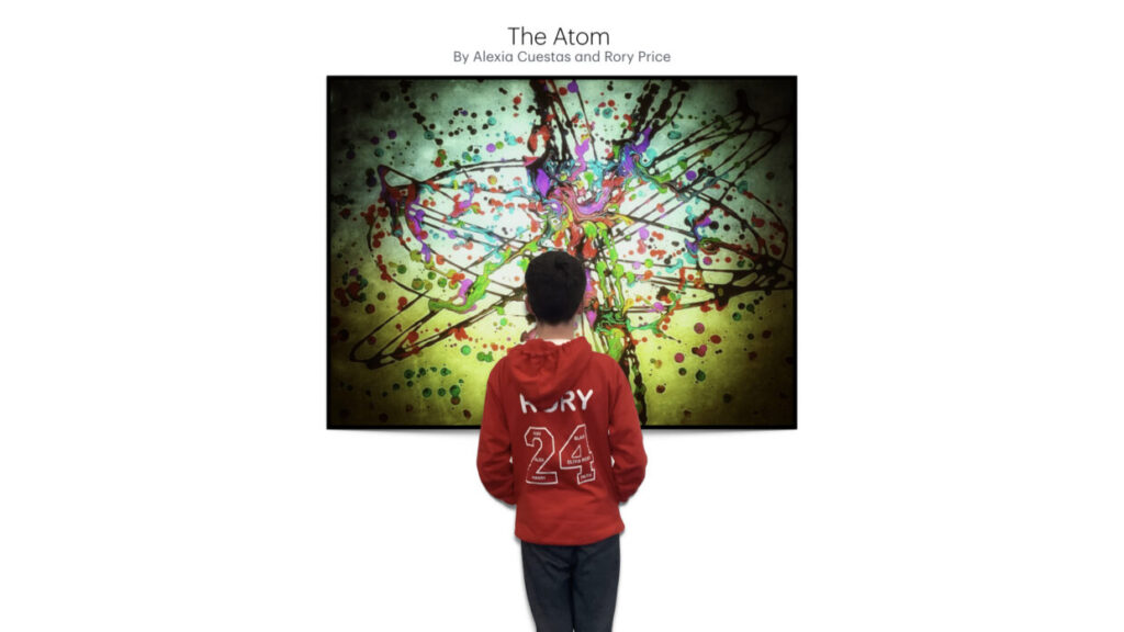 Picture of a painting of an atom