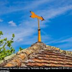 A wind vane on a roof