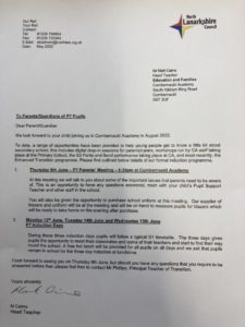 Transition Letter from Cumbernauld Academy