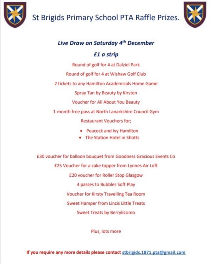 Pta Raffle PTA Super Raffle | St. Brigidβs Primary. Newmains