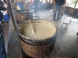 Porridge being prepared in a school