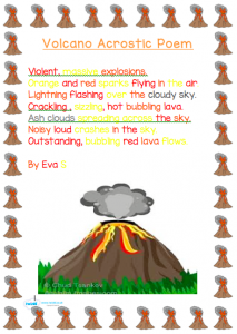 volcano acrostic poems volcanoes