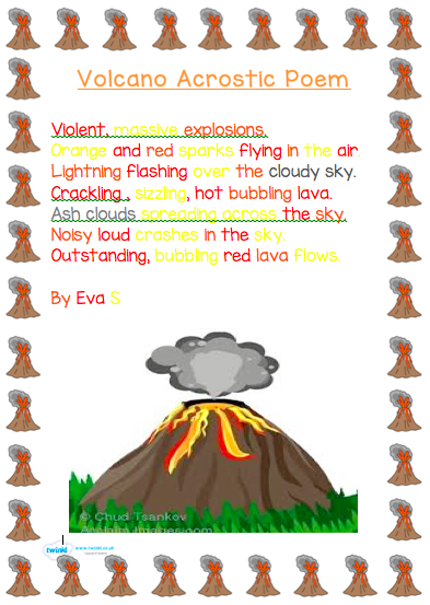 describe volcanoes creative writing