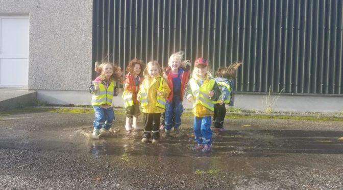 Out and about in the town – Pumpkins and Puddles