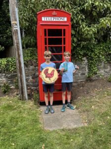 Two Kenmore Primary Pupils showing the Capercaillie signs in Kenmore