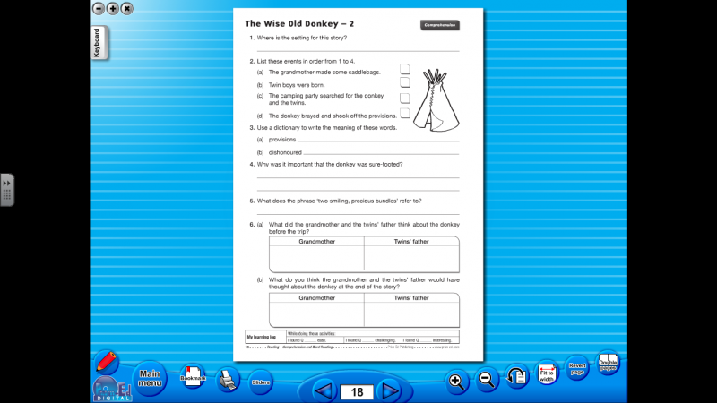 The Wise Old Donkey Comprehension Questions 1 | Cochrane Castle Primary ...