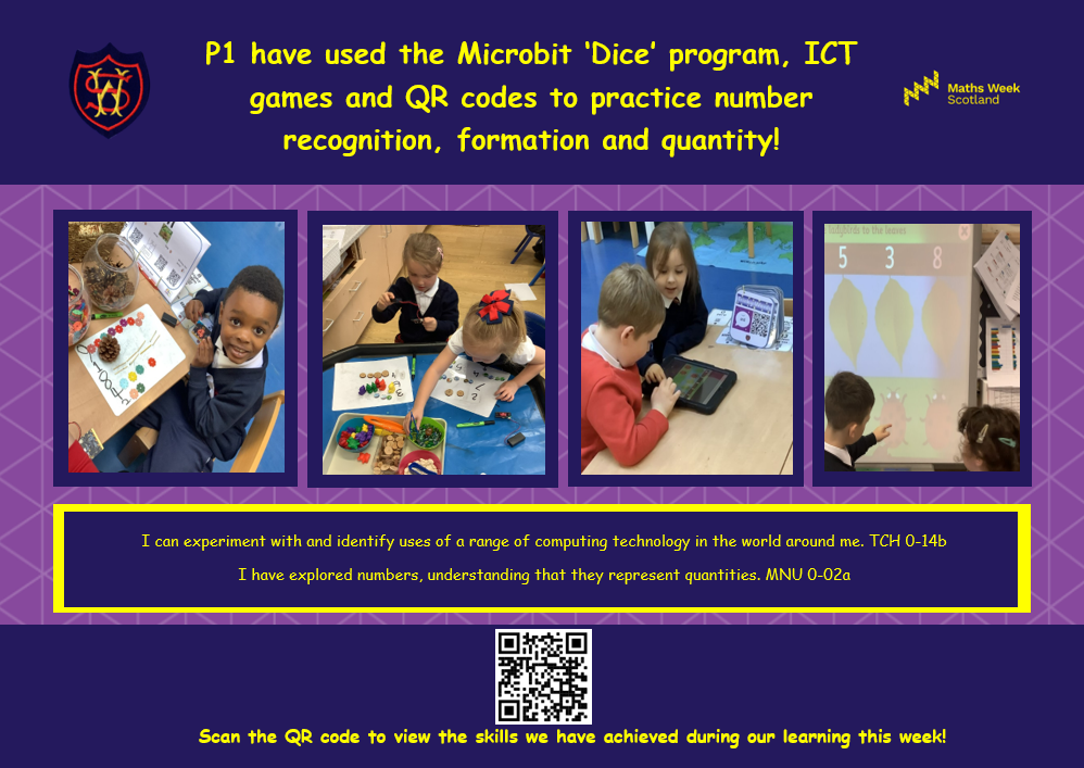Maths Week Scotland 2022 Williamsburgh Primary 1 Blog
