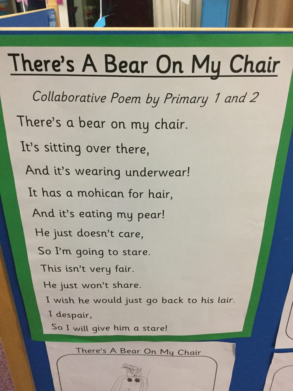 There S A Bear On My Chair Hamnavoe Primary School P1 2