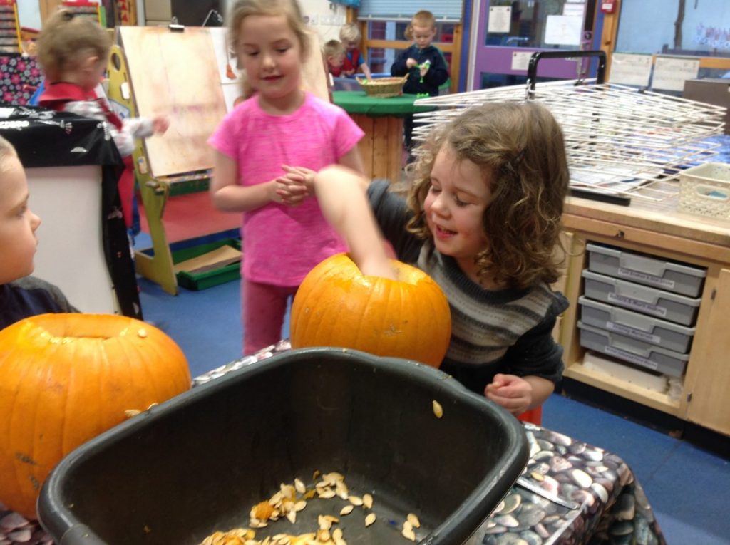 Pumpkin carving and an experiment | Aith Early Years