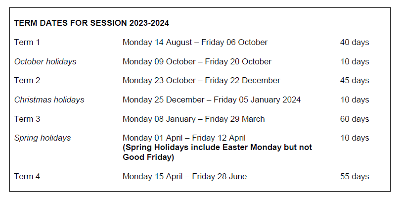 Term Dates | Nesting Primary School