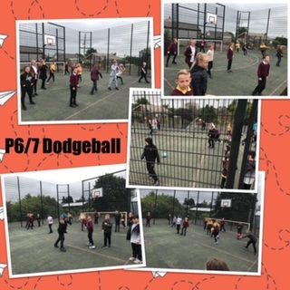 Primary 6 and 7 play Dodgeball
