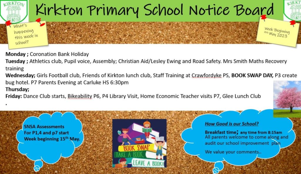 What’s happening this week at Kirkton Primary? | Kirkton Primary School