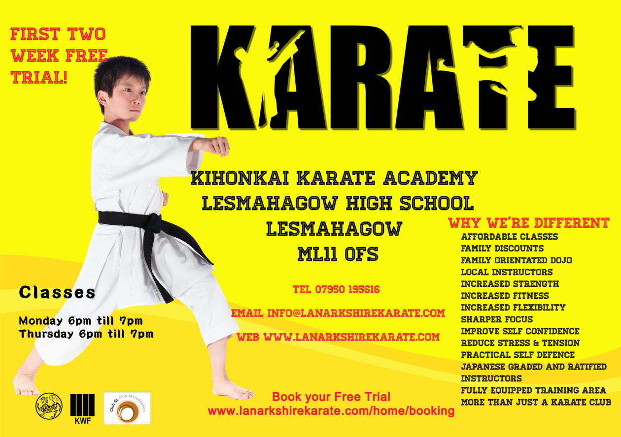 Karate Classes at Lesmahagow High School! Woodpark Primary School